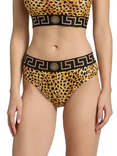 Versace Women's Cheetah-Print Stretch-Cotton Jersey Underwear - Size XL | Thumbnail 3