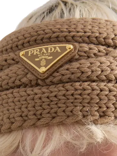 Prada Women's Wool Headband - Brown | Thumbnail 3