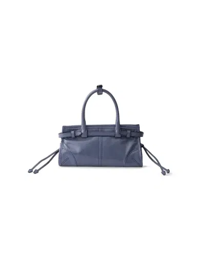 Prada Women's Bonnie Leather Mini Top Handle Bag - Blue | Thumbnail 3