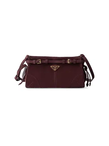 Prada Women's Bonnie Small Suede Shoulder Bag | Thumbnail 1 Prada Women's Bonnie Small Suede Shoulder Bag | Thumbnail 1