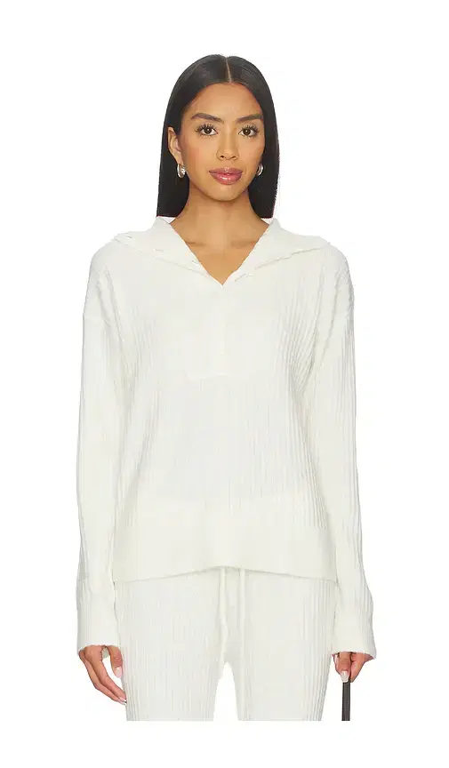 Button Funnel Neck Sweater