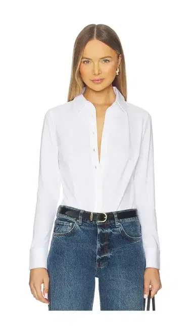 Commando Cotton Stretch Button Down Bodysuit | Thumbnail 1