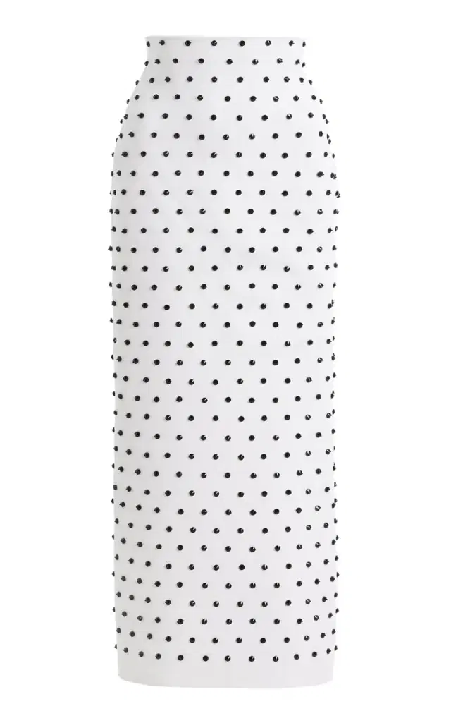 Beaded Knit Midi Pencil Skirt