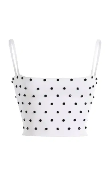 Carolina Herrera Beaded Knit Crop Top | Thumbnail 1 Carolina Herrera Beaded Knit Crop Top | Thumbnail 1