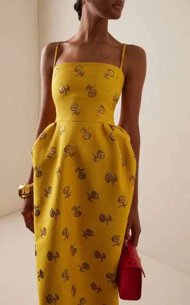 Carolina Herrera Bell-Shaped Carnation Jacquard Gown | Thumbnail 2
