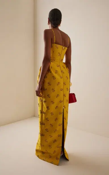 Carolina Herrera Bell-Shaped Carnation Jacquard Gown | Thumbnail 4