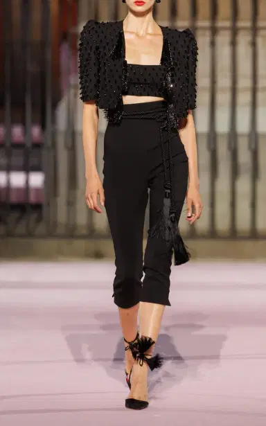 Carolina Herrera Cropped Bi-Stretch Wool Tailored Skinny Pants | Thumbnail 3