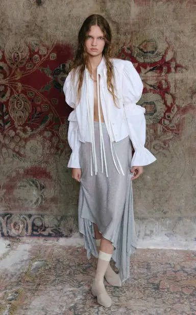Mel Usine Leonore Asymmetric Chainmail Knit Skirt | Thumbnail 2