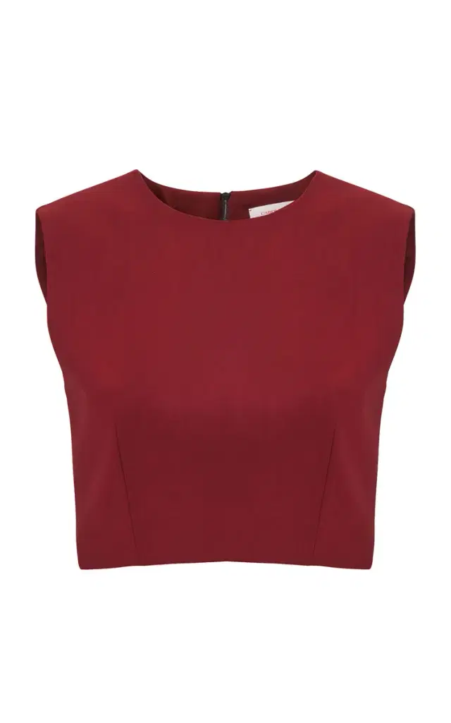Carolina Herrera Cropped Bi-Stretch Wool Tailored Top