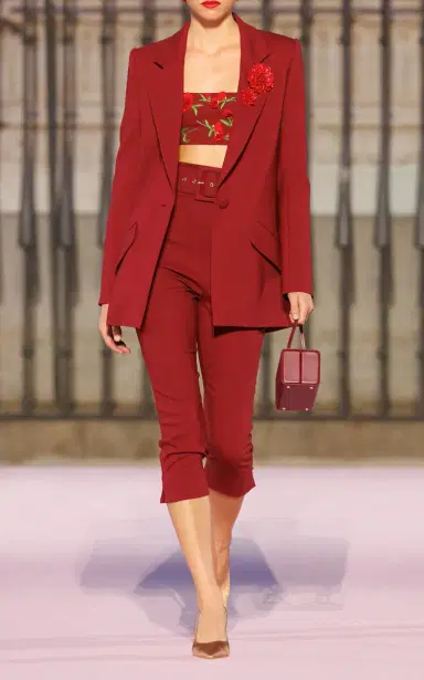 Carolina Herrera Single-Breasted Bi-Stretch Wool Tailored Jacket | Thumbnail 1 Carolina Herrera Single-Breasted Bi-Stretch Wool Tailored Jacket | Thumbnail 1