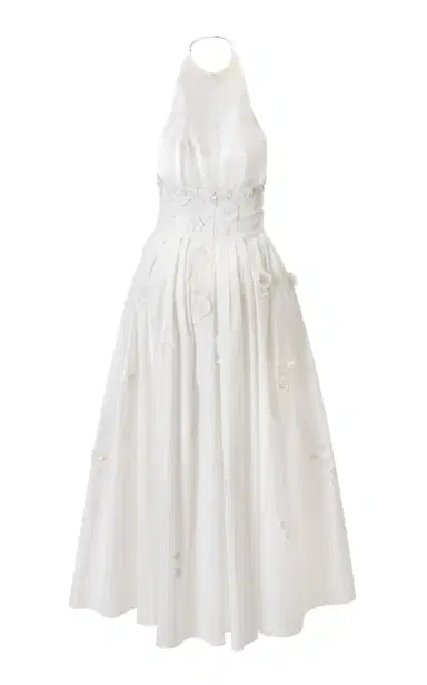 Carolina Herrera Embroidered Cotton Midi Halter Dress | Thumbnail 5 Carolina Herrera Embroidered Cotton Midi Halter Dress | Thumbnail 5