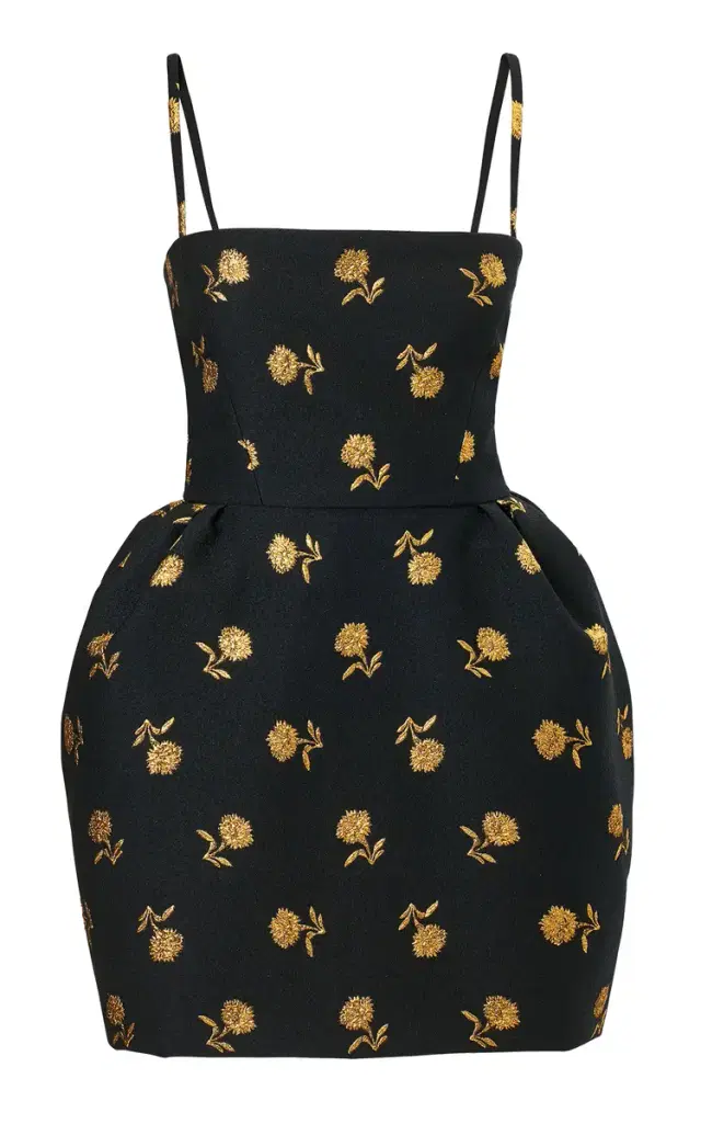 Bell-Shaped Carnation Jacquard Mini Dress