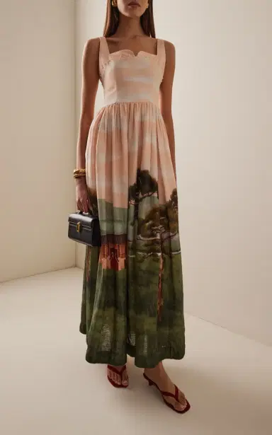 Agua by Agua Bendita Jaspe Paraiso Linen Maxi Dress | Thumbnail 2