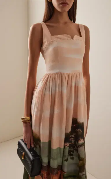 Agua by Agua Bendita Jaspe Paraiso Linen Maxi Dress | Thumbnail 3