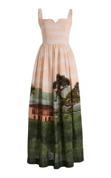 Agua by Agua Bendita Jaspe Paraiso Linen Maxi Dress | Thumbnail 1