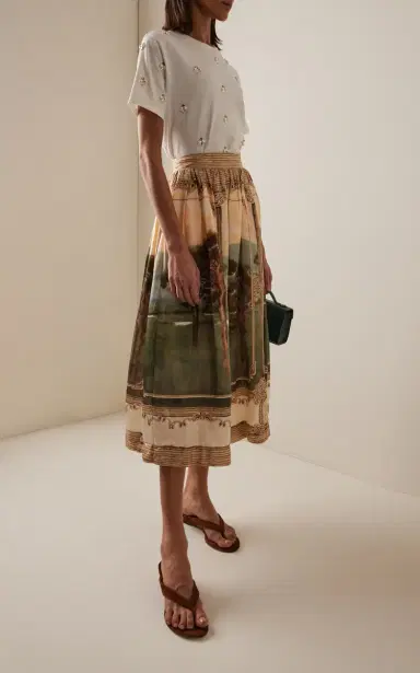 Agua by Agua Bendita Tangelo Paraiso Linen-Blend Midi Skirt | Thumbnail 6 Agua by Agua Bendita Tangelo Paraiso Linen-Blend Midi Skirt | Thumbnail 6