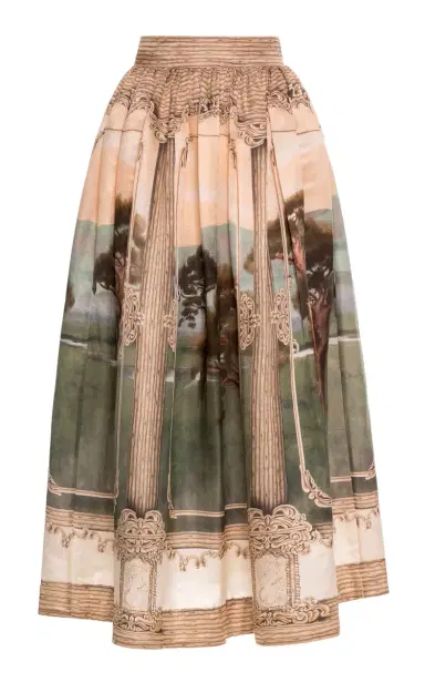 Agua by Agua Bendita Tangelo Paraiso Linen-Blend Midi Skirt | Thumbnail 1 Agua by Agua Bendita Tangelo Paraiso Linen-Blend Midi Skirt | Thumbnail 1