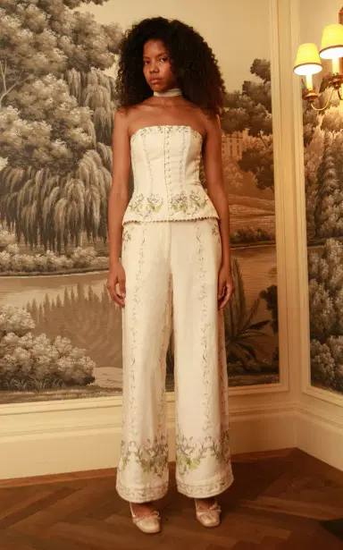 Agua by Agua Bendita Tota Anhelo Printed Linen Trousers | Thumbnail 3