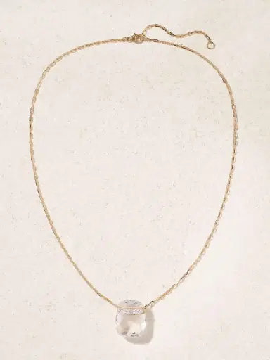 JIA JIA 14-karat Gold, Quartz And Diamond Necklace | Thumbnail 4