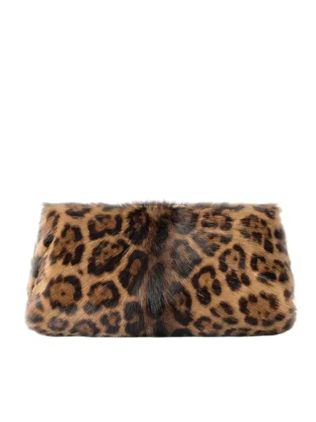 Leopard-print Calf Hair Clutch