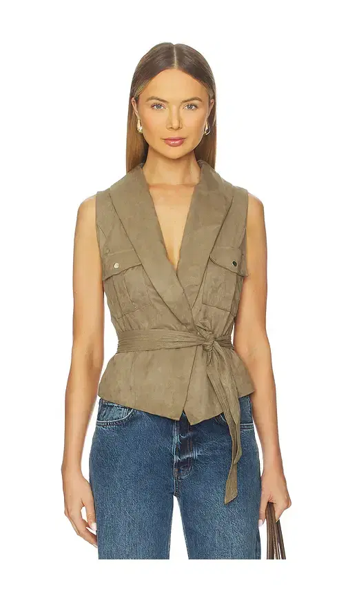 MORE TO COME Aaliyah Faux Suede Vest