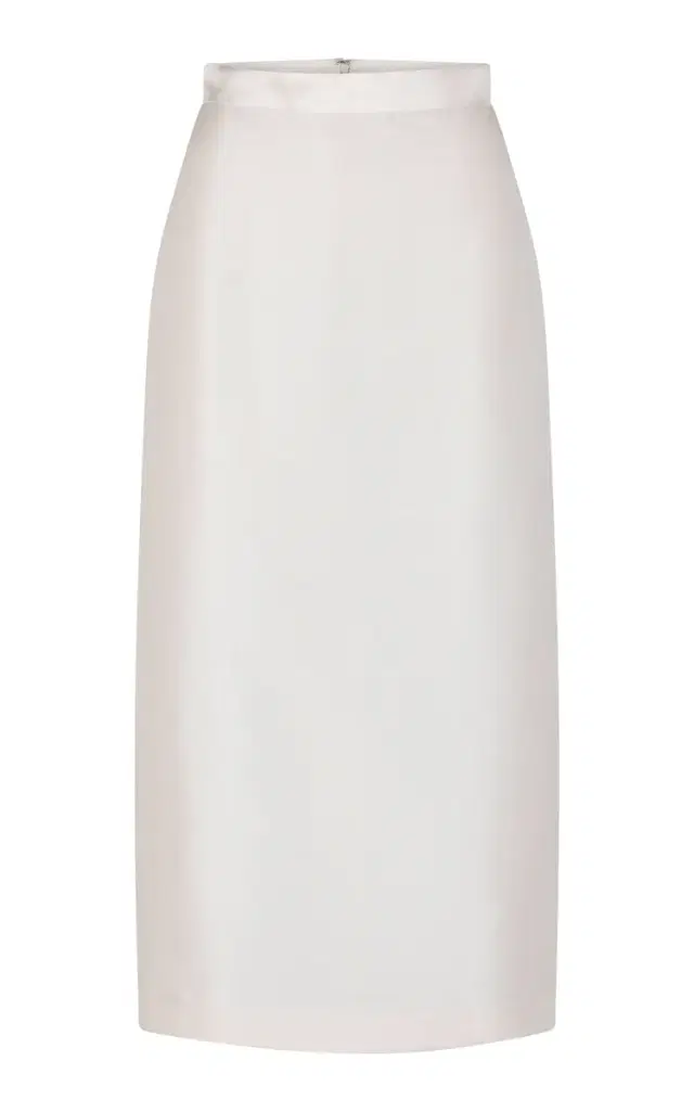 Irene Silk Shantung Midi Skirt
