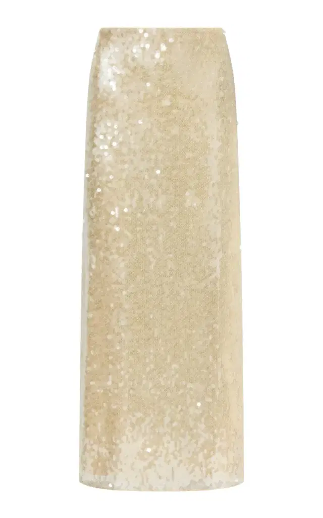 Linnie Sequined Maxi Skirt - Off-White
