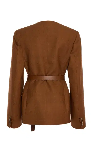 Michael Kors Collection Belted Silk-Canvas Blazer | Thumbnail 3