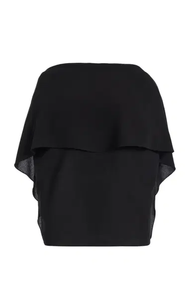 Michael Kors Collection Cape-Sleeve Fluid Wool Crepe Blouse | Thumbnail 1