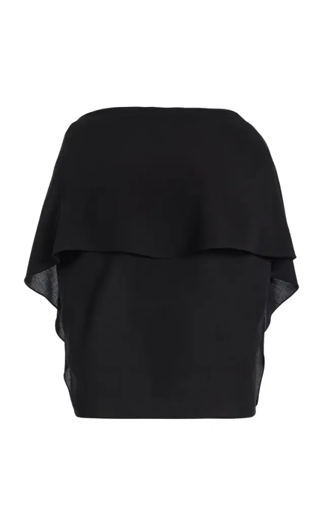 Michael Kors Collection Cape-Sleeve Fluid Wool Crepe Blouse