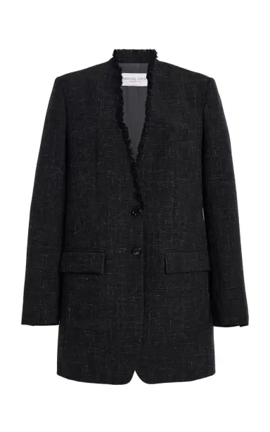 Michael Kors Collection Frayed Wool-Linen Blazer | Thumbnail 1