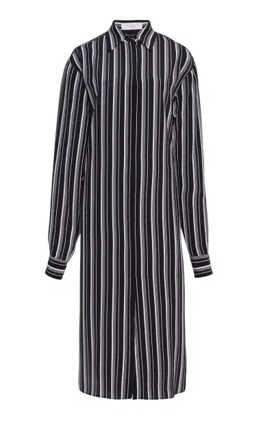 Michael Kors Collection Oversized Striped Crepe de Chine Midi Shirt Dress | Thumbnail 6