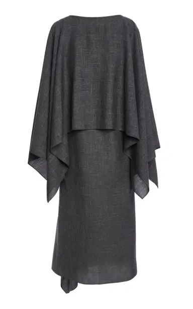 Michael Kors Collection Caftan-Top Wool-Blend Midi Dress | Thumbnail 3