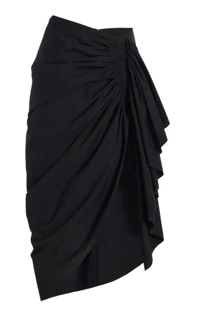 Michael Kors Collection Ruched Washed Cotton-Poplin Pareo Midi Skirt | Thumbnail 6