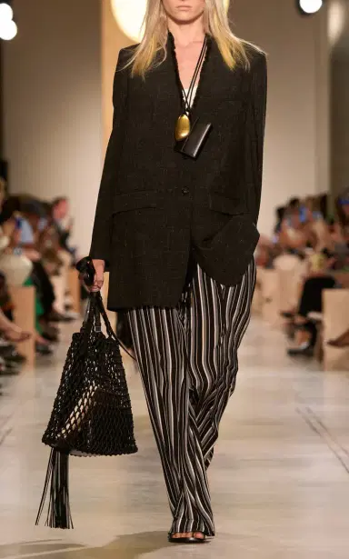 Michael Kors Collection Striped Crepe de Chine Wide-Leg Pants | Thumbnail 4
