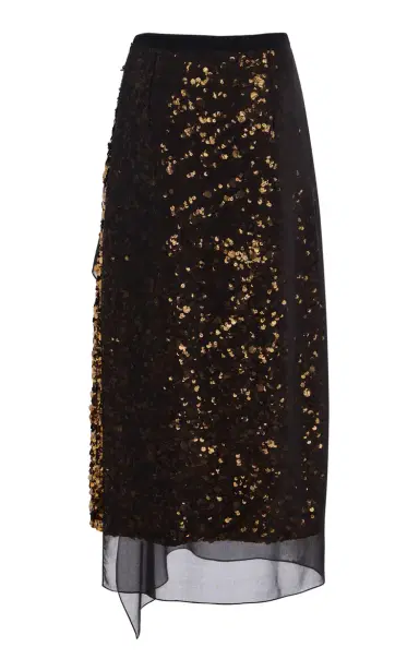 Michael Kors Collection Embellished Silk Georgette Midi Skirt | Thumbnail 5