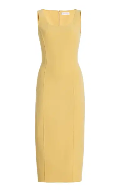 Michael Kors Collection Scoop Neck Stretch-Wool Midi Dress | Thumbnail 1