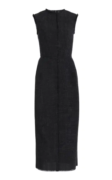 Michael Kors Collection Seamed Wool-Linen Midi Dress | Thumbnail 1