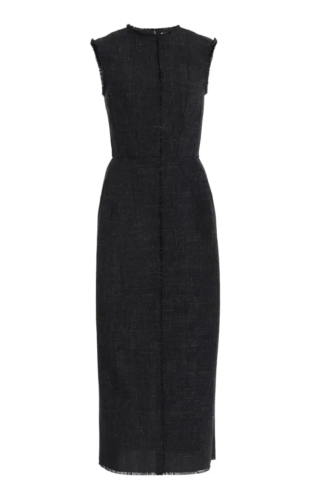 Michael Kors Collection Seamed Wool-Linen Midi Dress