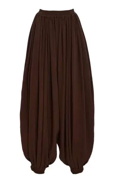 Michael Kors Collection Sarouel Relaxed Silk Seersucker Wide-Leg Pants | Thumbnail 1