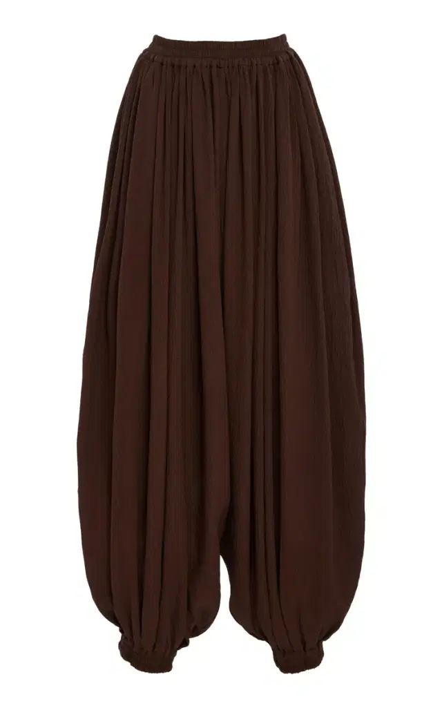 Michael Kors Collection Sarouel Relaxed Silk Seersucker Wide-Leg Pants