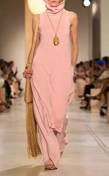 Michael Kors Collection Cowl Neck Cashmere-Linen Tunic Midi Dress | Thumbnail 2