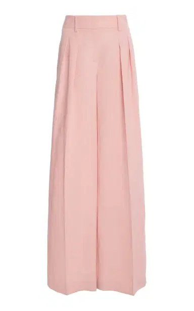 Michael Kors Collection Pleated Sand washed Linen Suiting Wide-Leg Pants | Thumbnail 1