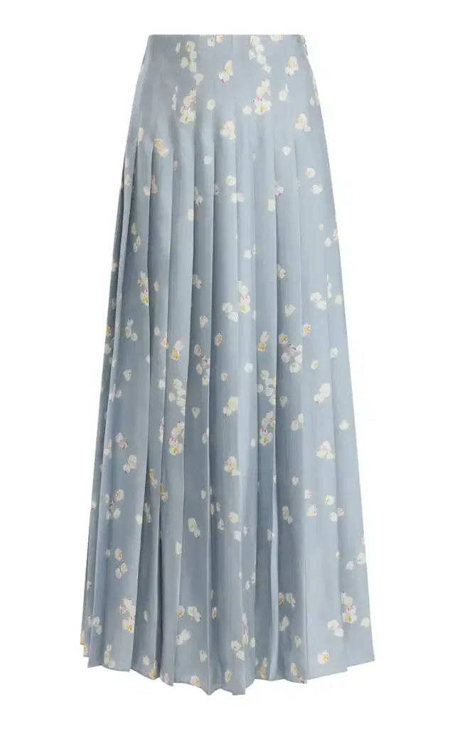 Monti Pleated Crepe Maxi Skirt