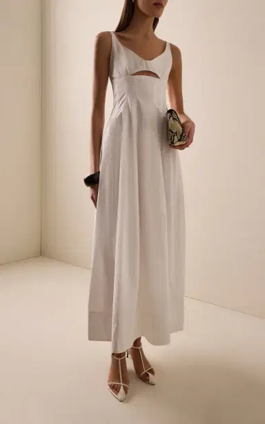 SIMKHAI Maddy Cotton Midi Dress | Thumbnail 2 SIMKHAI Maddy Cotton Midi Dress | Thumbnail 2
