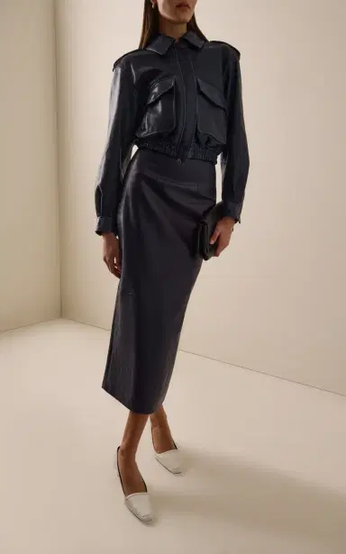 Simkhai Roland Leather Cropped Jacket | Thumbnail 3 Simkhai Roland Leather Cropped Jacket | Thumbnail 3