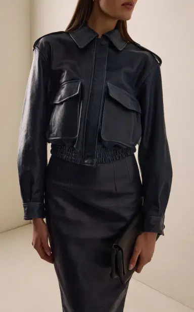 Simkhai Roland Leather Cropped Jacket | Thumbnail 4 Simkhai Roland Leather Cropped Jacket | Thumbnail 4
