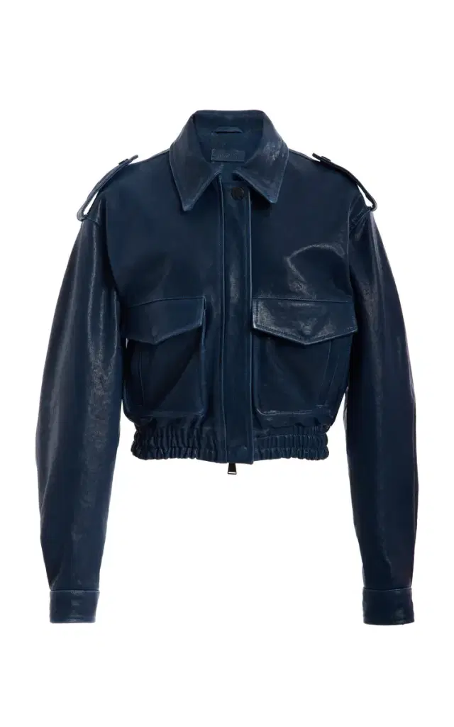 SIMKHAI Roland Leather Cropped Jacket
