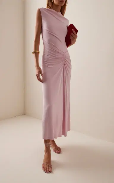 SIMKHAI Acacia Draped Midi Dress | Thumbnail 2 SIMKHAI Acacia Draped Midi Dress | Thumbnail 2