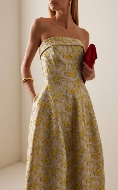 SIMKHAI Octavia Floral-Jacquard Gown | Thumbnail 2 SIMKHAI Octavia Floral-Jacquard Gown | Thumbnail 2